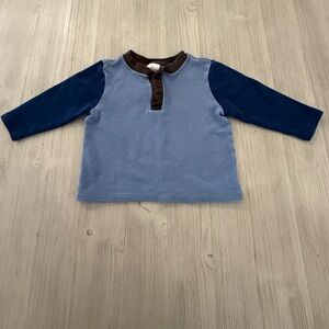 Color blocked waffle Henley shirt